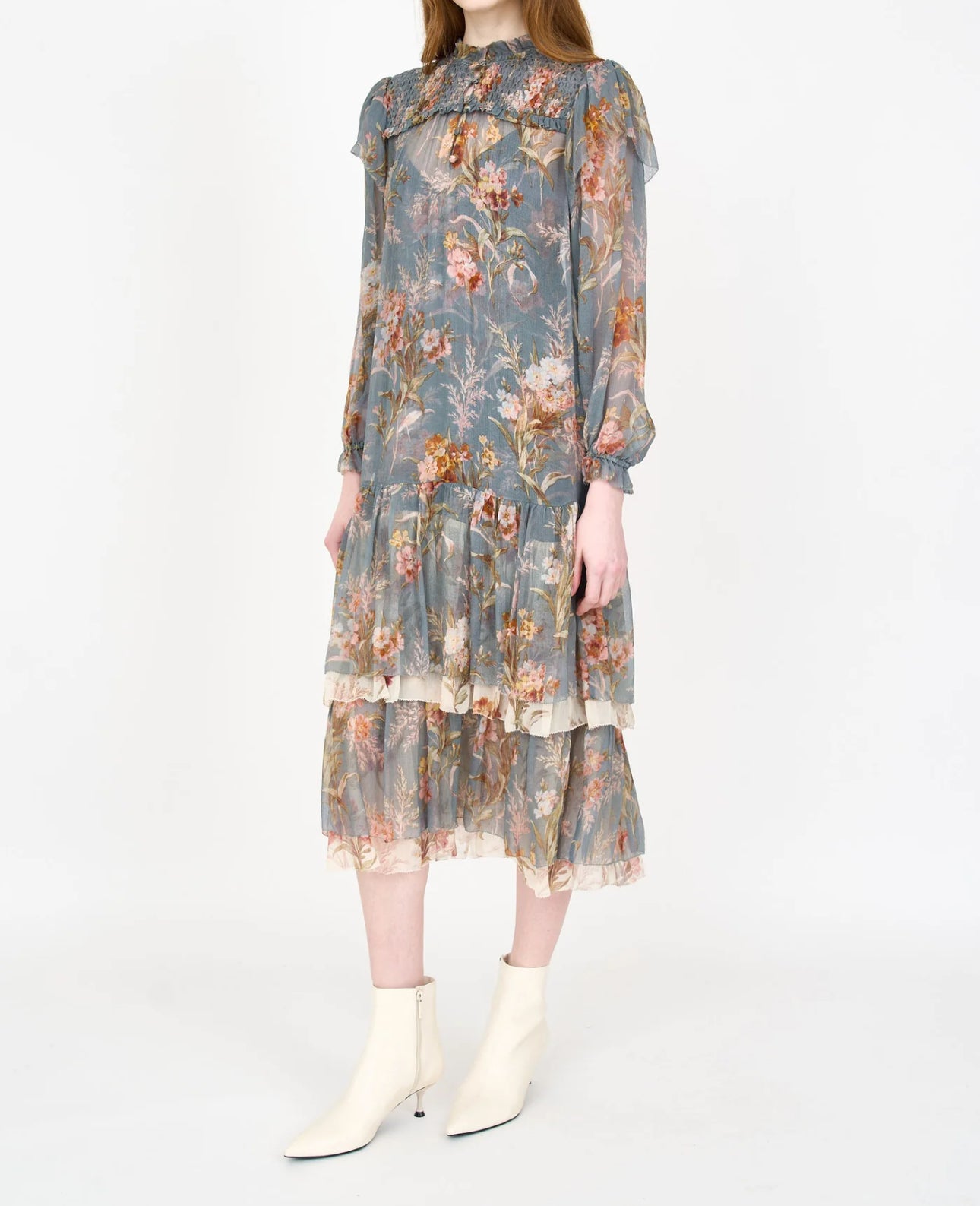 Christy Lynn Gianna Dress - Blue Brocade