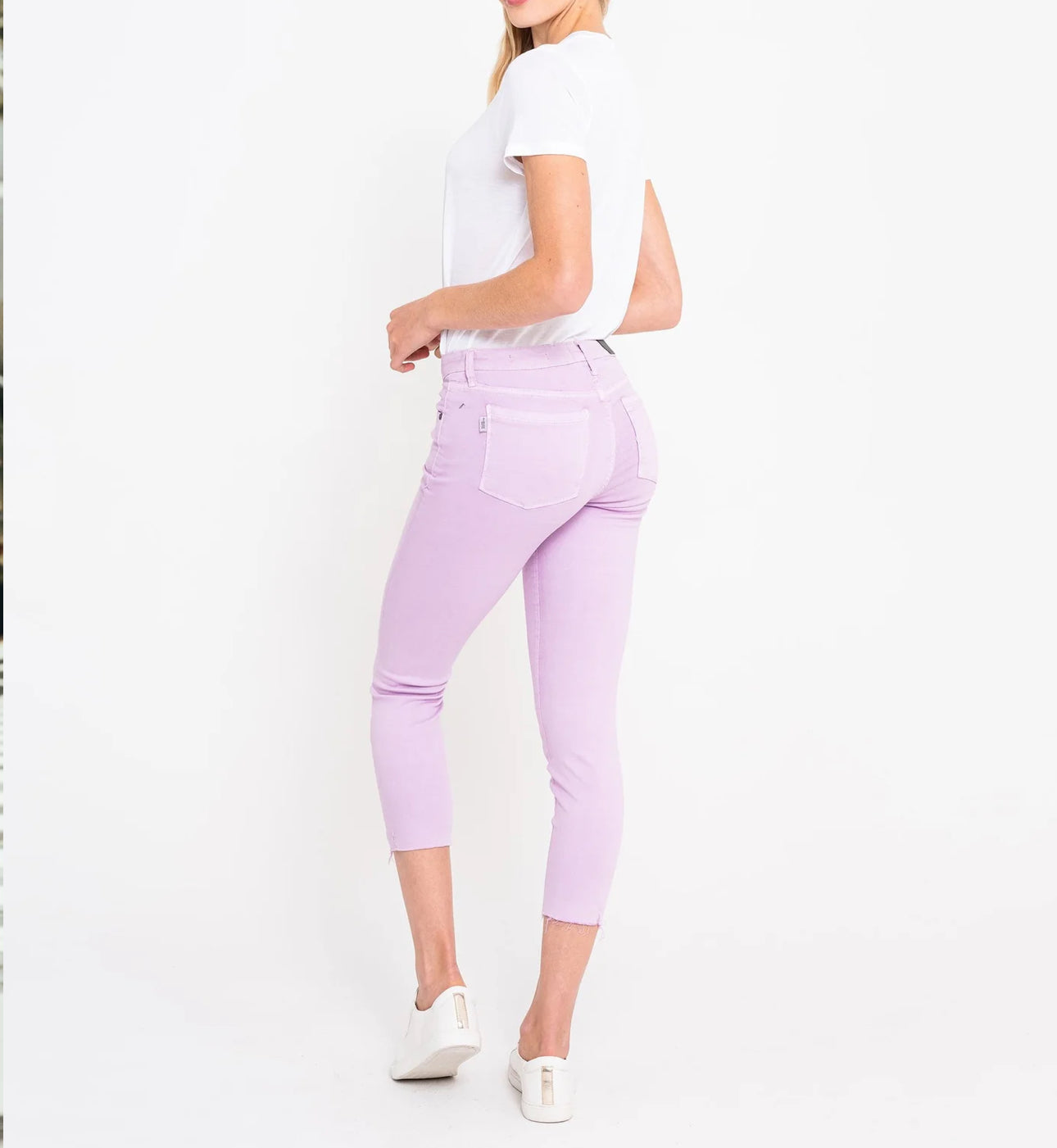 Parker Smith Twisted Seam Skinny Crop w/Raw Hem - Lilac