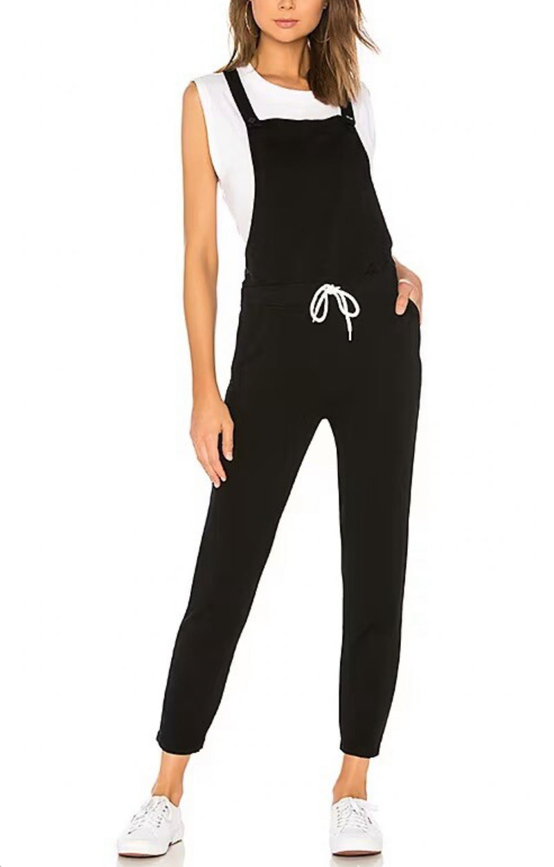Monrow Overall With Patch Pockets - Black