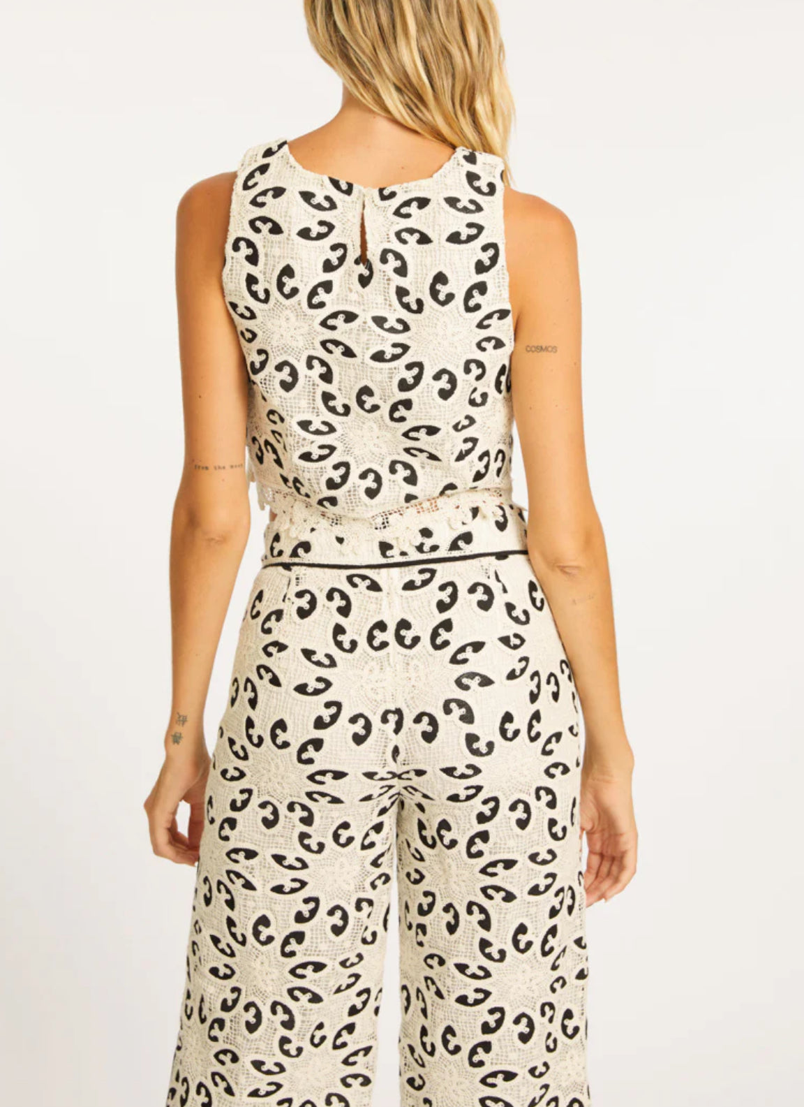 Caballero Isabelle Lace Top - Ivory/Black