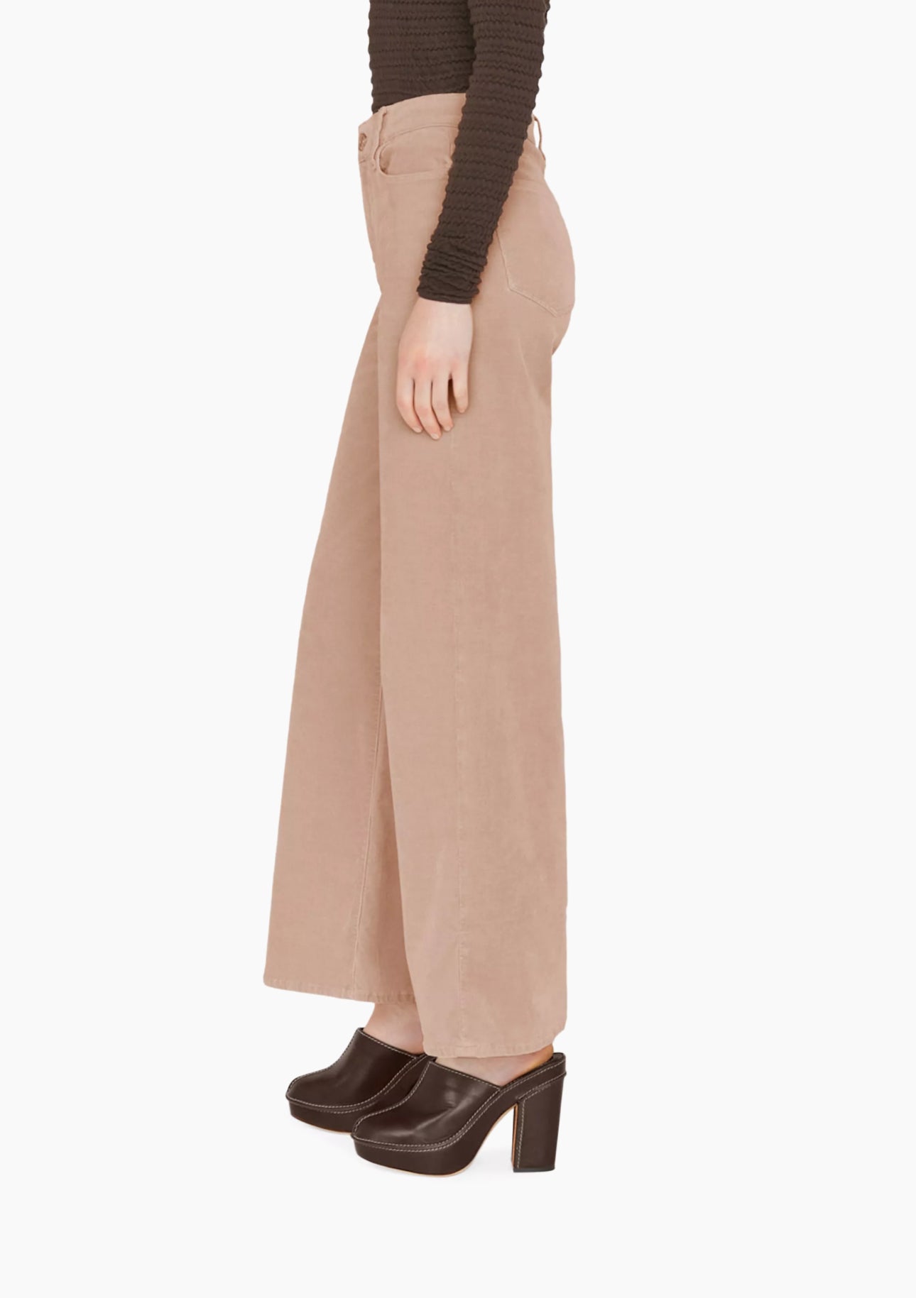 Frame Le Slim Palazzo High-Rise Stretch Cropped Wide-Leg Jeans - Blush