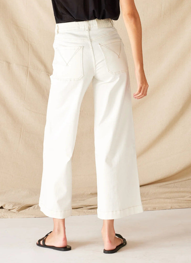 MERSEA Nomad Cropped Sailor Jean - White Sails
