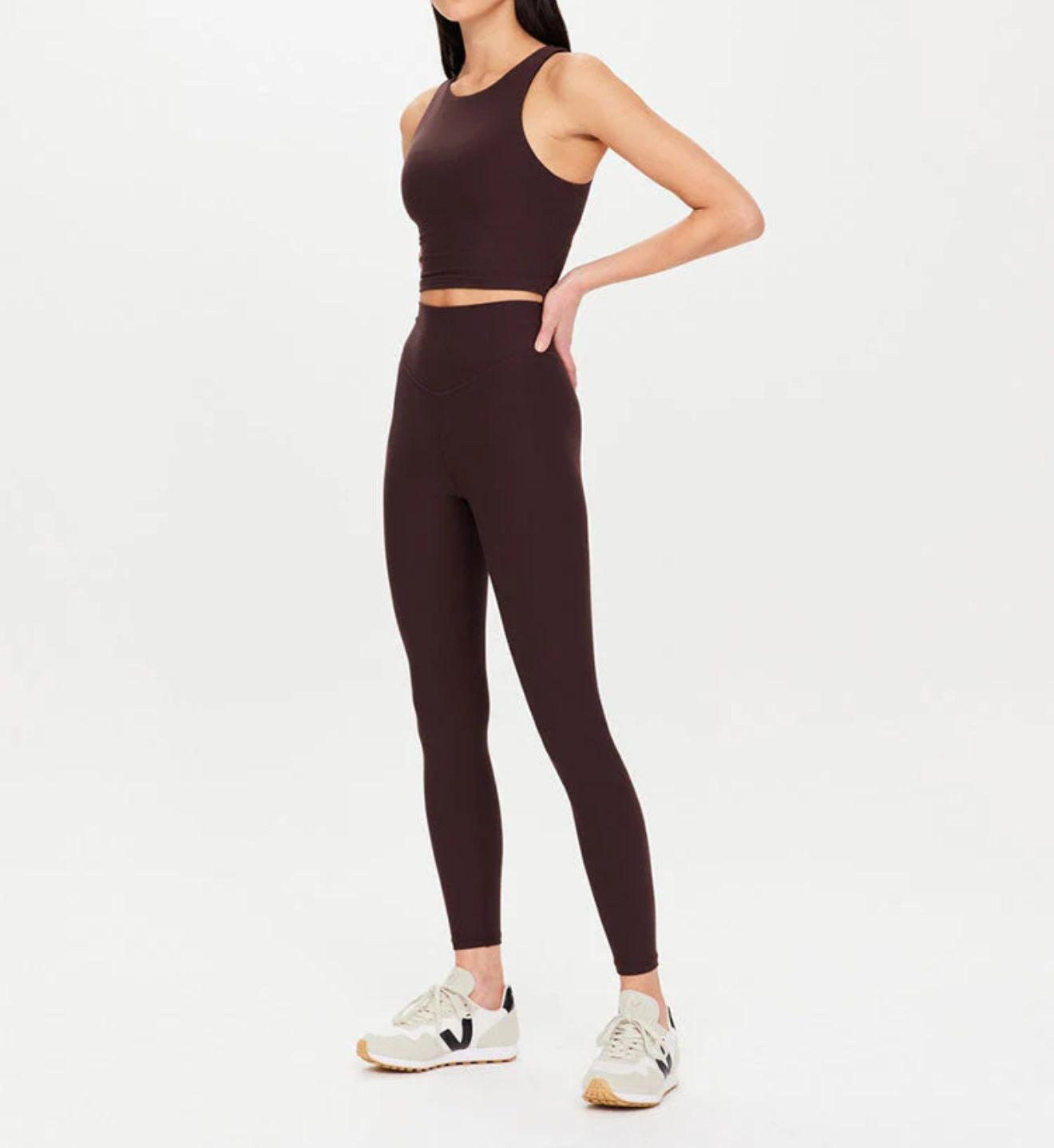 The Upside Peached 25” High Midi Pant - Brown