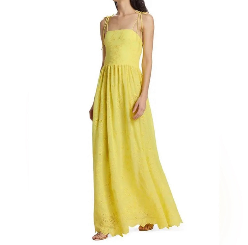alice + olivia Juniper Tie Strap Maxi Dress - Lemon