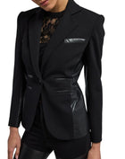 Generation Love Gayle Vegan Leather Combo Blazer - Black