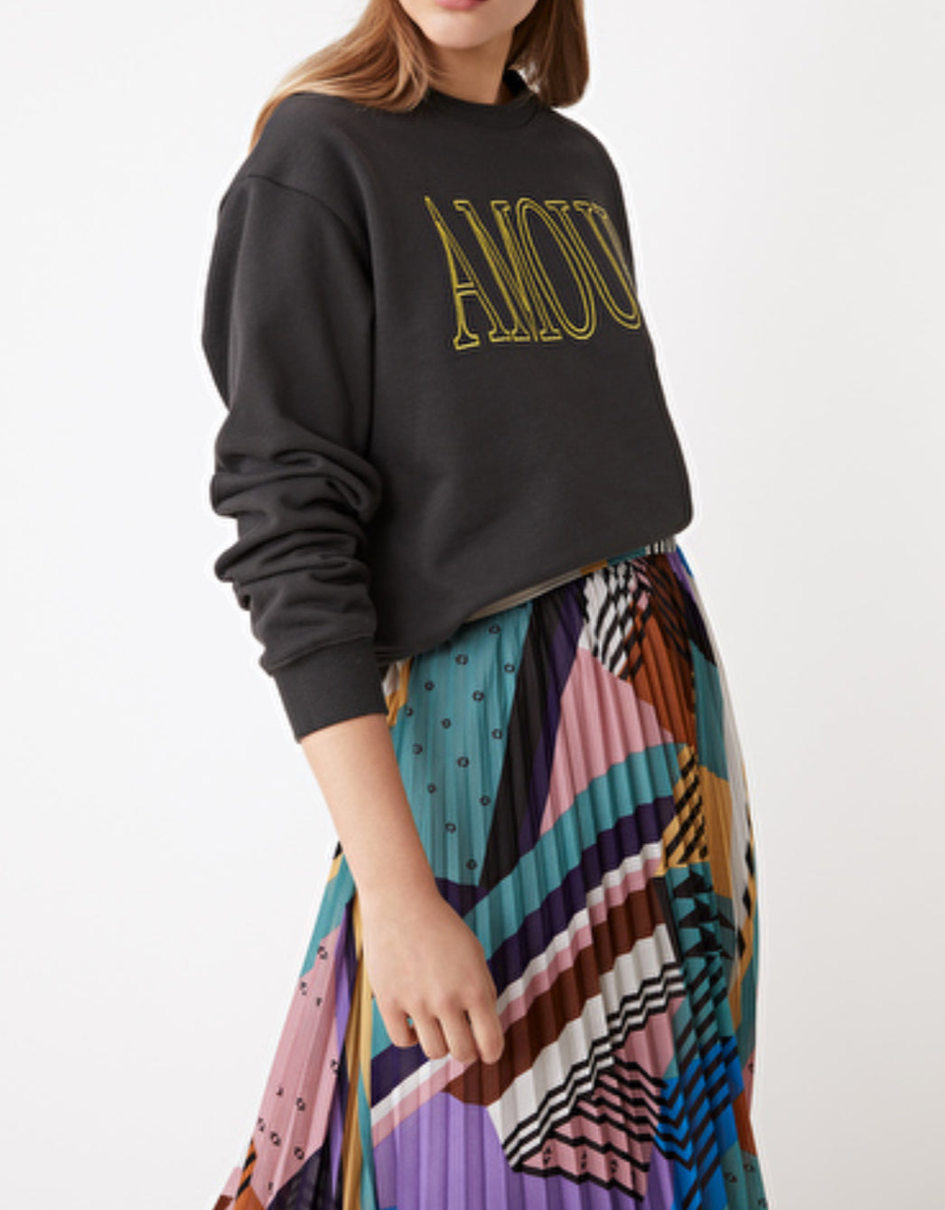 SUNCOO "Amour" Serge Sweatshirt - Carbon