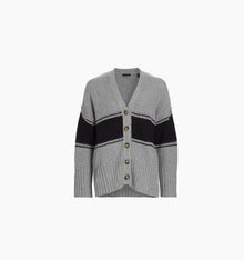 ATM Striped Oversized Cardigan - Cloud Grey