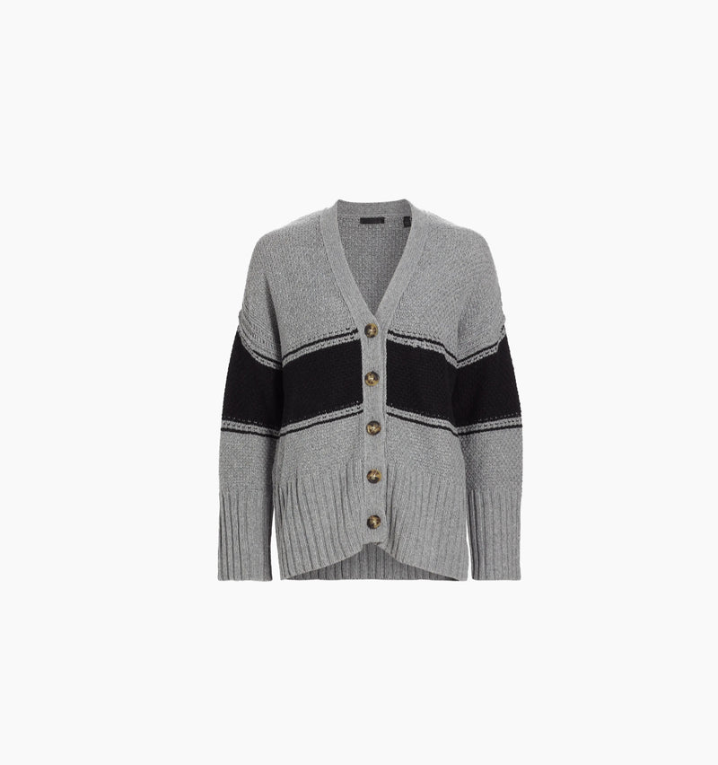 ATM Striped Oversized Cardigan - Cloud Grey