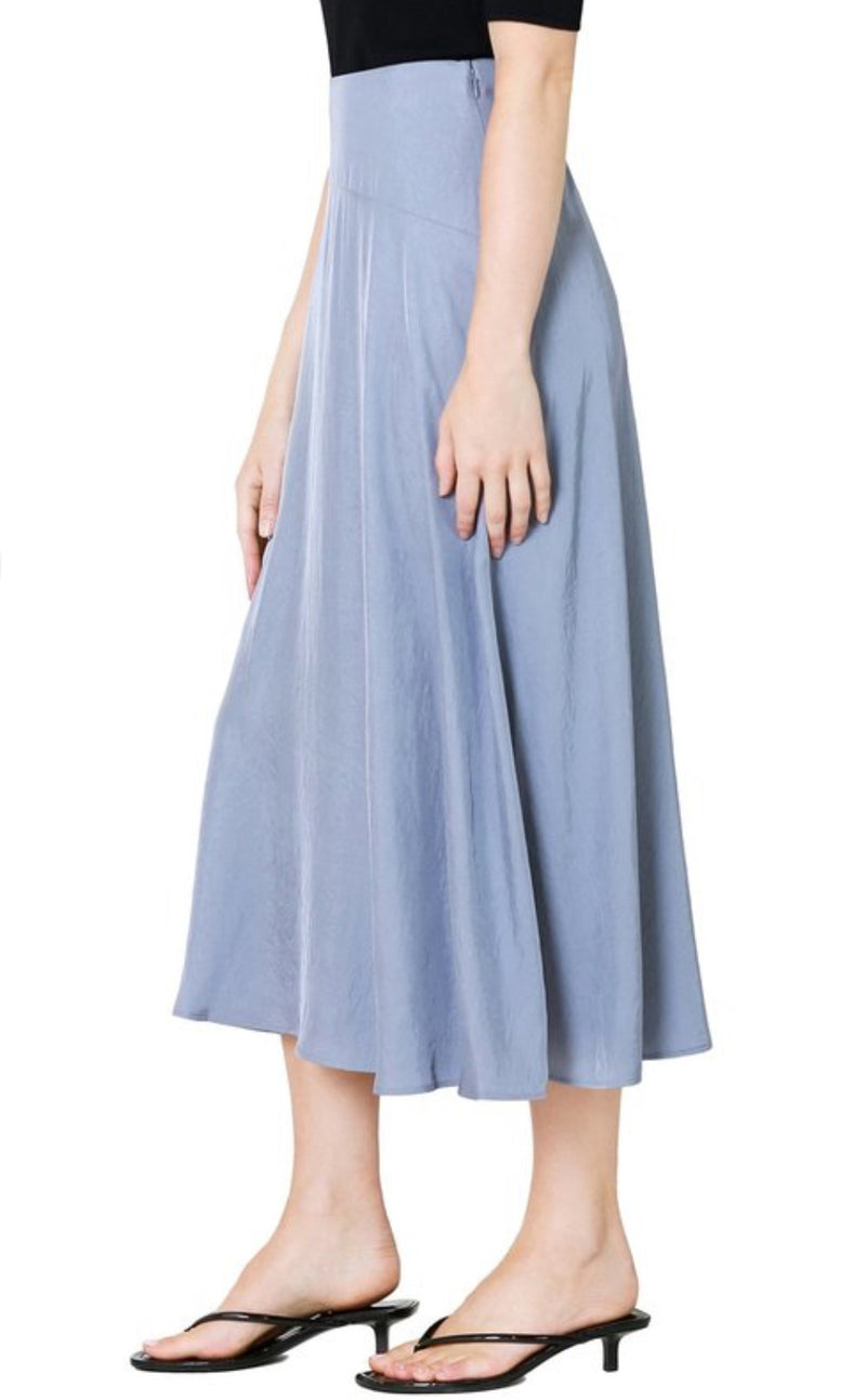 Vince Paneled Front Flutter Skirt - Iris Blue