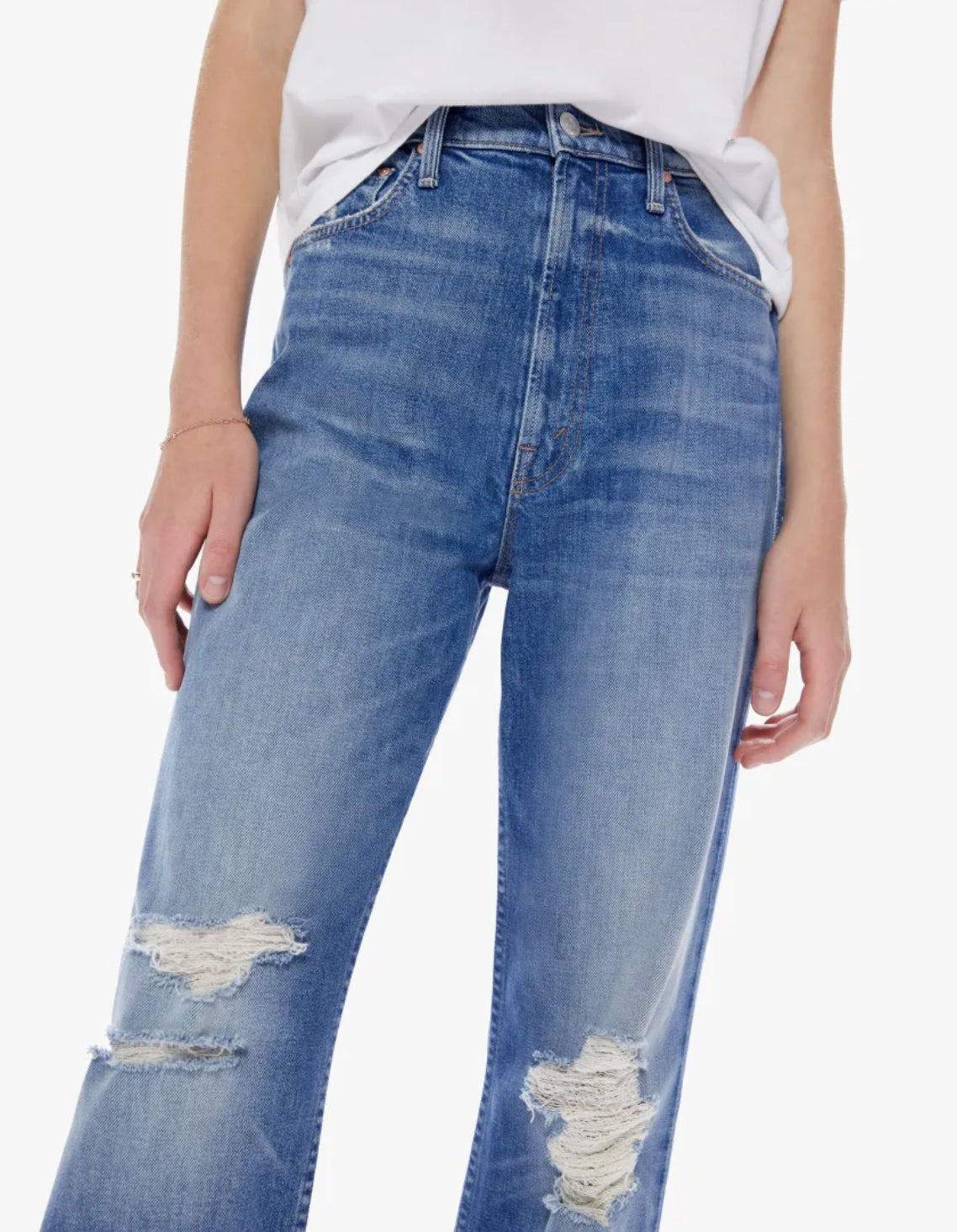 MOTHER Superior High-Waisted Study Hover Jeans - Something to Reveal