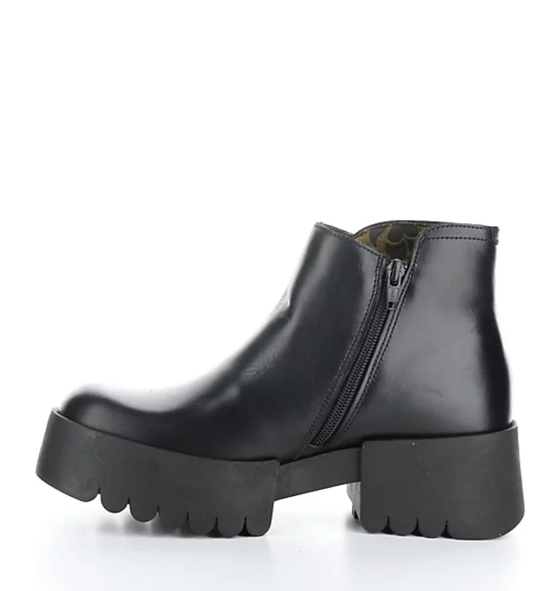 Fly London Leather Endo Platform Boot - Black