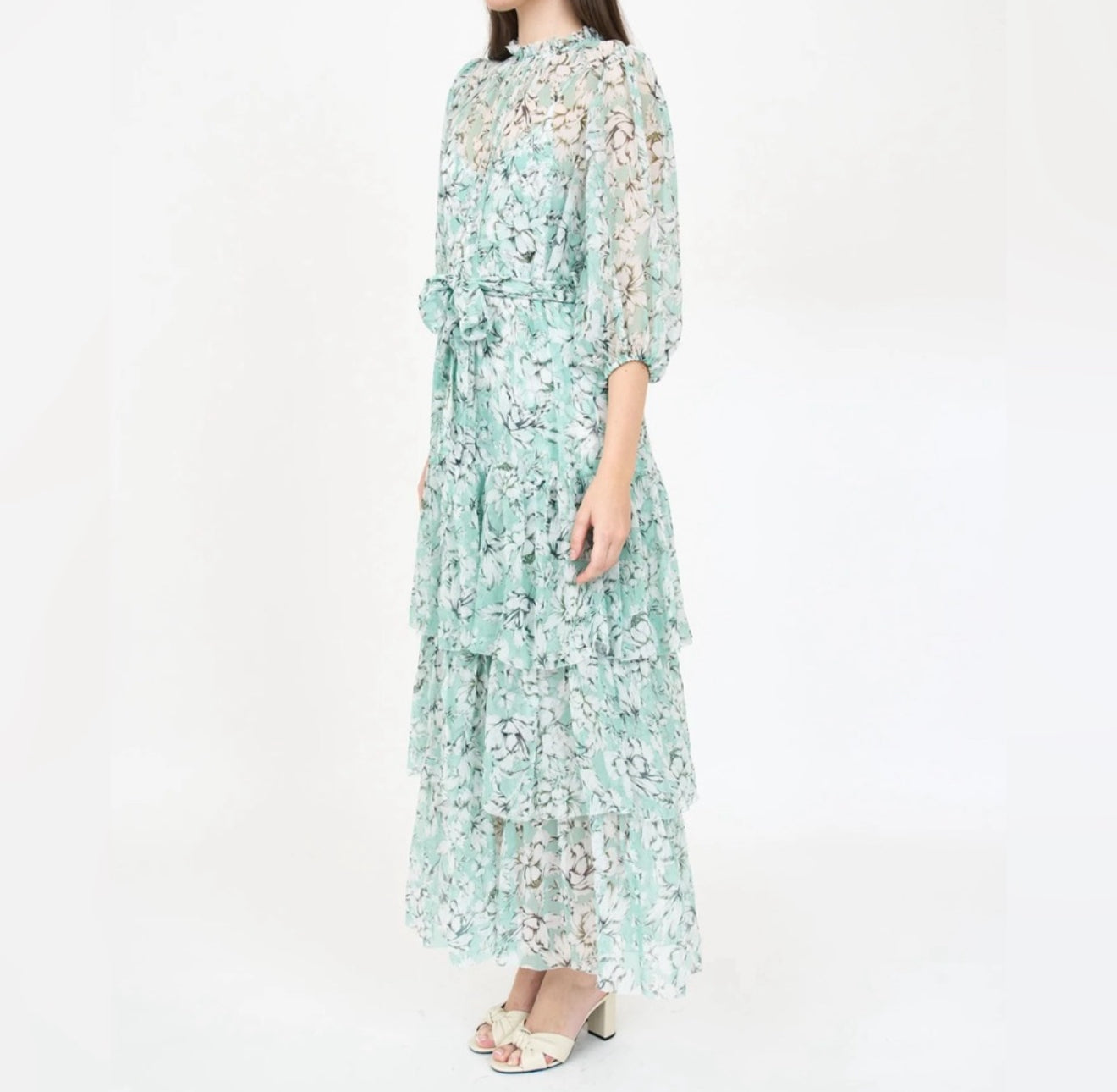 Christy Lynn Sara Dress - Teal Vintage Floral