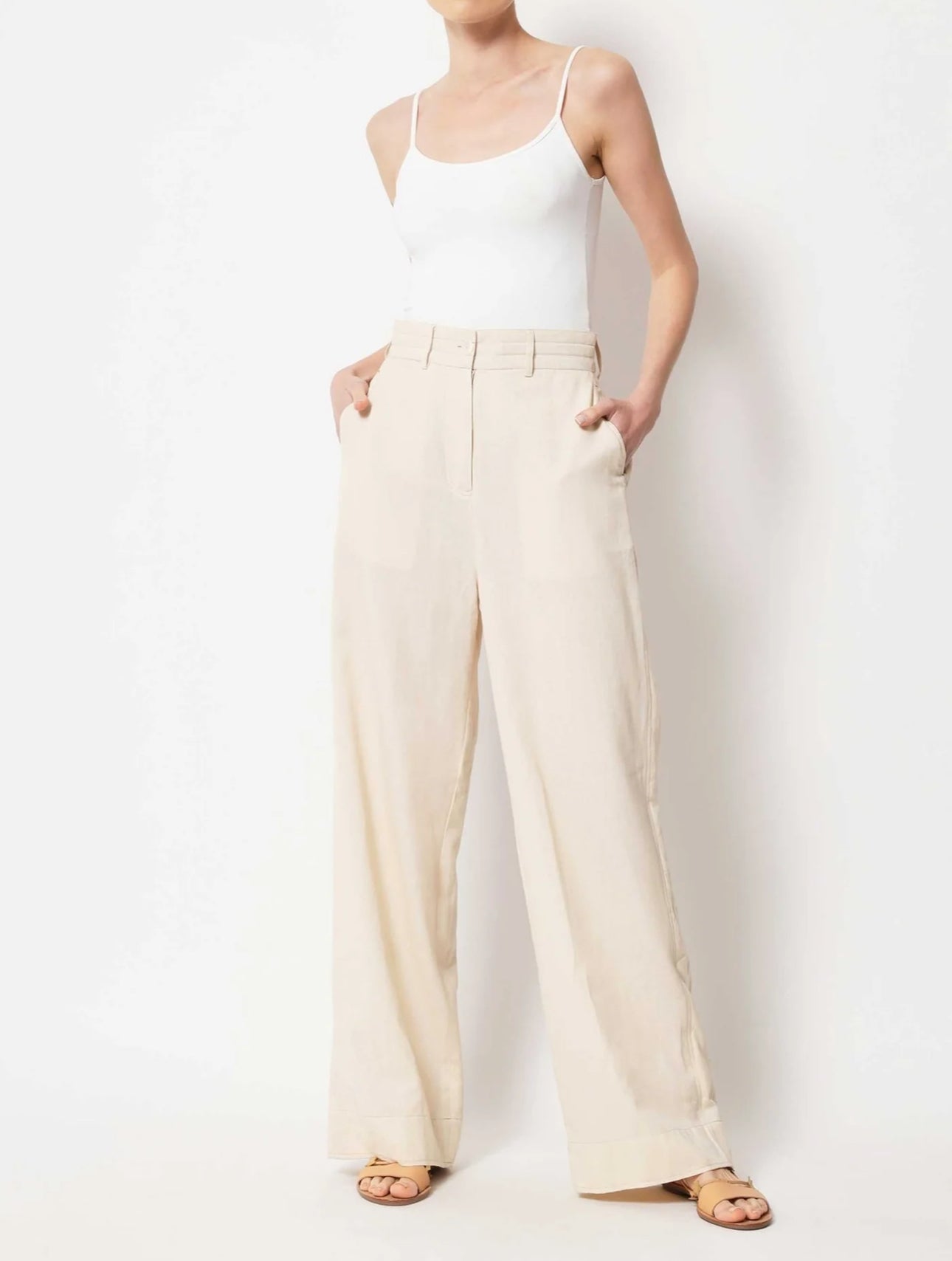 Omika Roma Pant - Solid Ivory