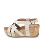 bussola Formentera Cross Straps Wedge Sandals (Ivory)