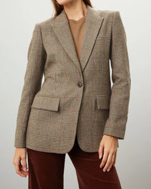 Derek Lam 10 Crosby Madalyn Single Breasted Blazer - Amber Green Multi