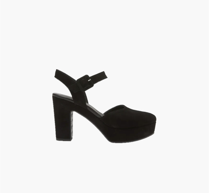 Cordani Torin Ankle Strap Platform Pump - Black Suede