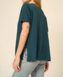 Project Social T Knock Out V Neck Tee - Oceanic Teal