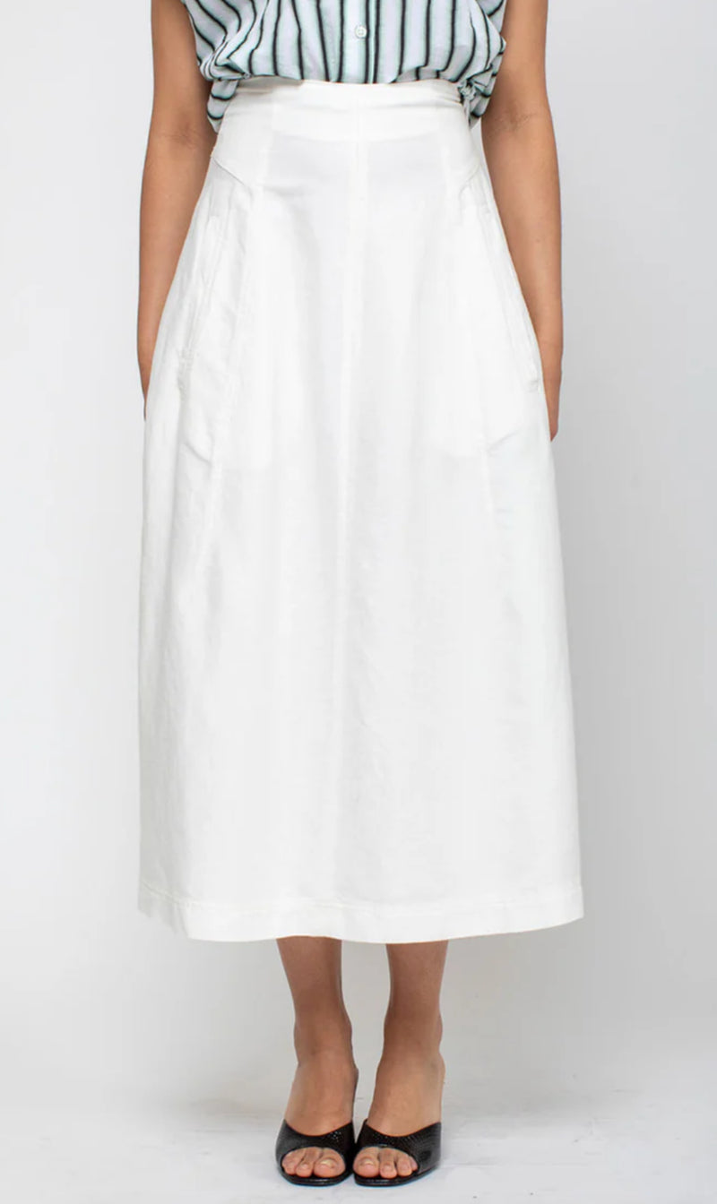 TELA Azalea Skirt - Optical White