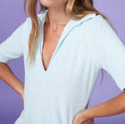 Monrow Terry Cloth Polo Dress - Sea Foam
