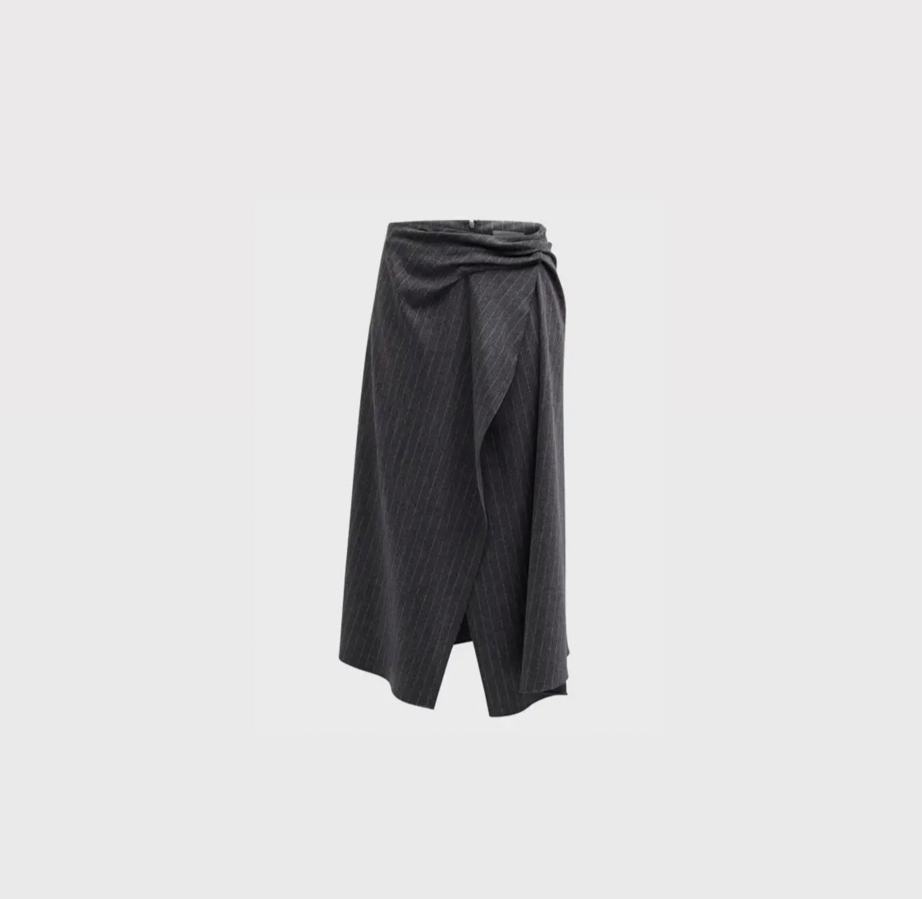 A.L.C. Clara Pinstripe Midi Wrap Skirt - Grey