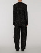 Rotate Birger Christensen Sequined Straight-Leg Cargo Pants - Black