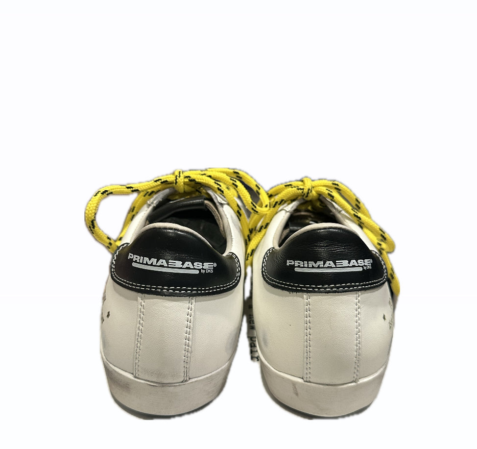 Primabase Sneaker With Yellow Lace - White