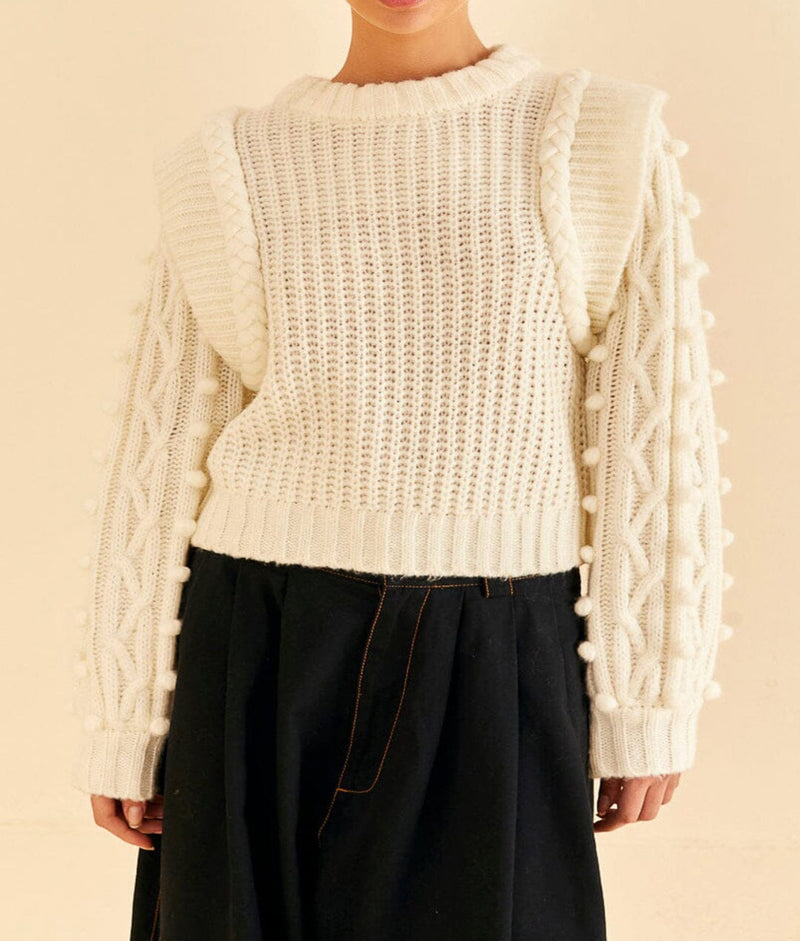 Farm Rio Braided Sweater - Off-White