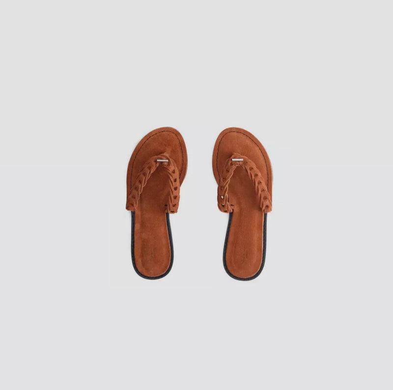rag & bone Melrose Redwood Suede Thong