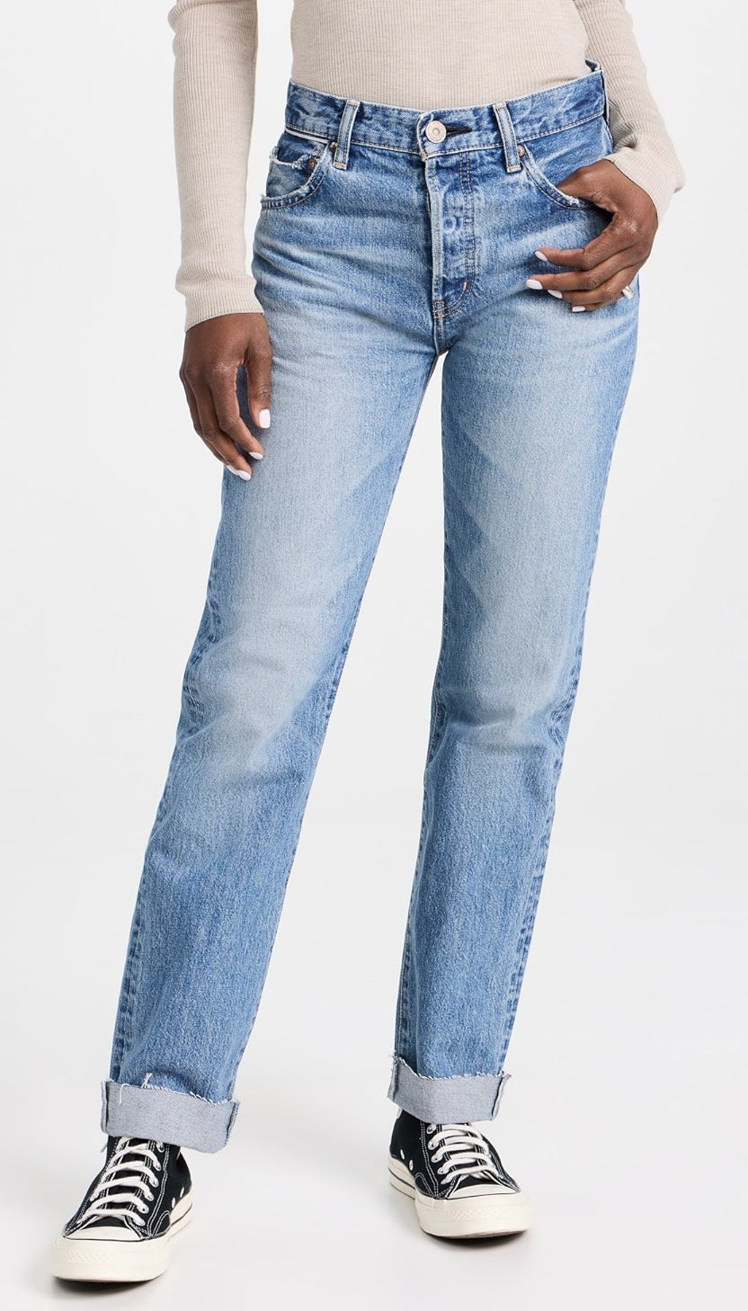 Moussy Vintage Seagraves Straight Leg Jeans - Light Blue