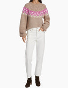 dh New York Hannah Pointelle Fair Isle-Inspired Sweater
