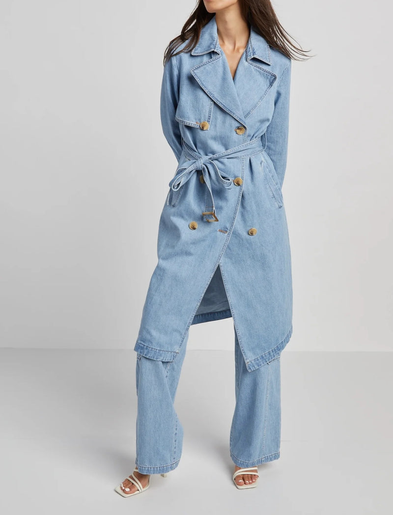 Adroit Atelier Nolan High Waisted Slightly Wide Leg Denim Cargo Pant