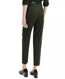 Theory Wool Tapered Pants - Hunter Green Melange