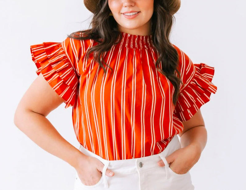 Sunshine Tienda Hemingway Stripe Flutter Top