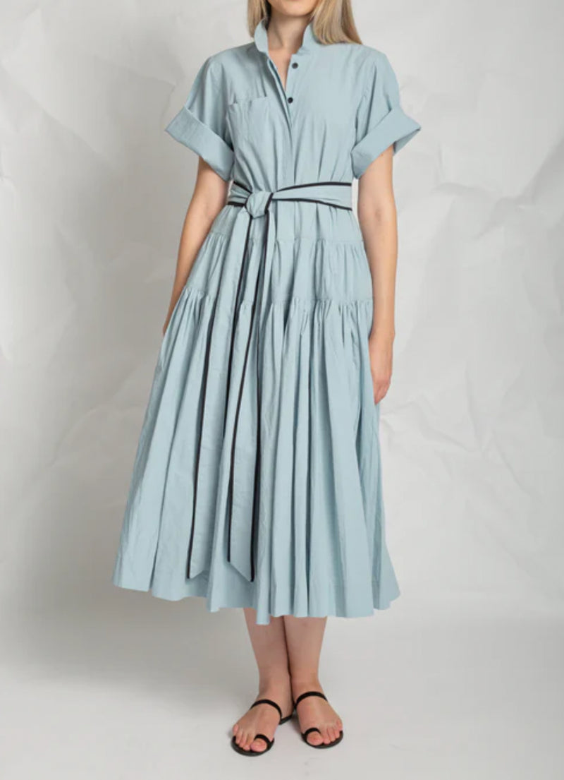 Les Filles D'Ailleurs Belted Midi Dress - Blue