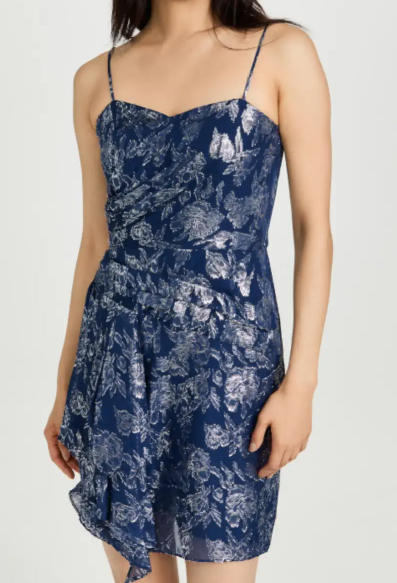 Shoshanna Midnight Camille Dress - Navy/Silver