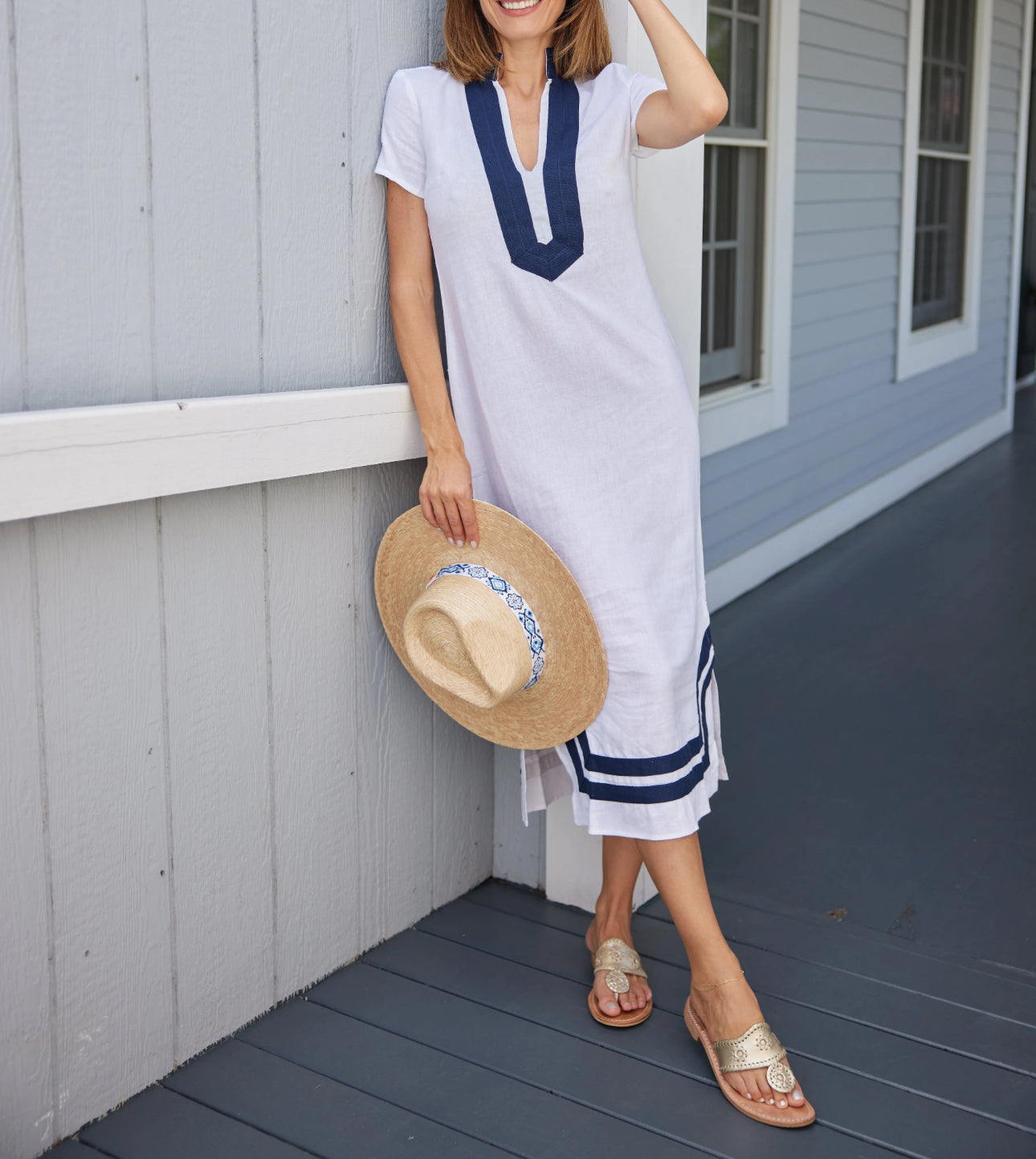 Sail To Sable Short Sleeve Classic Maxi Tunic - White