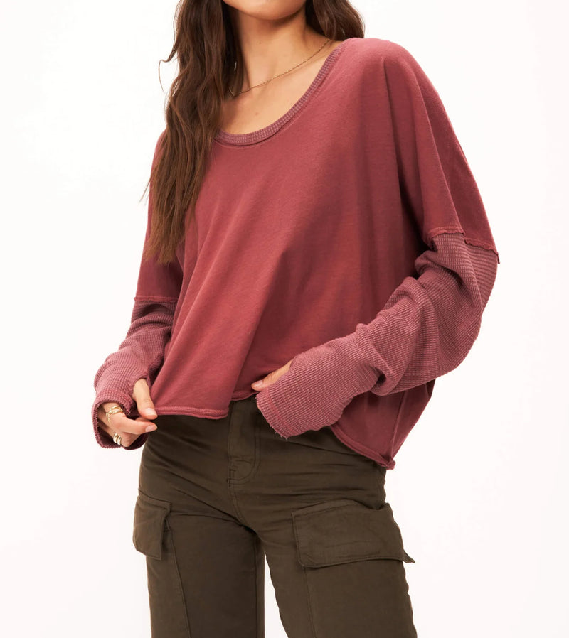 Project Social T Show Me Love Thumbhole Long Sleeve - DW Venetian Wine