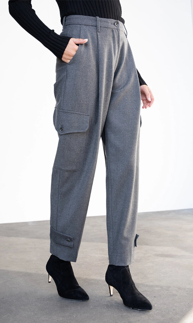 nine:inthe:morning Sophie Cargo Pant - Grey