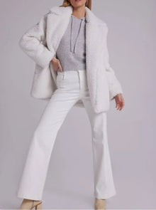 Bella Dahl Oversized Notch Collar Teddy Coat - Winter White