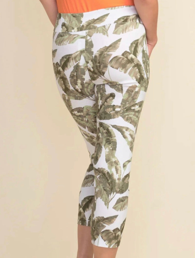 Joseph Ribkoff Leaf Print Pants