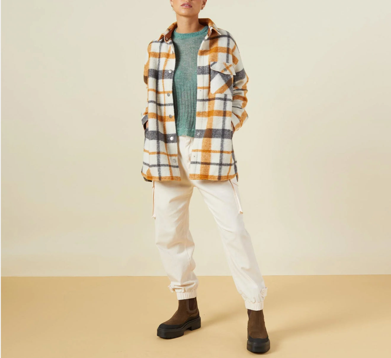 Monrow Plaid Shacket