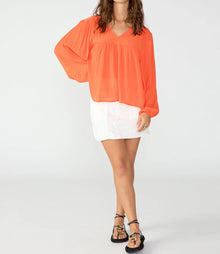 Sanctuary Wide Sleeve Blouse - Blood Orange