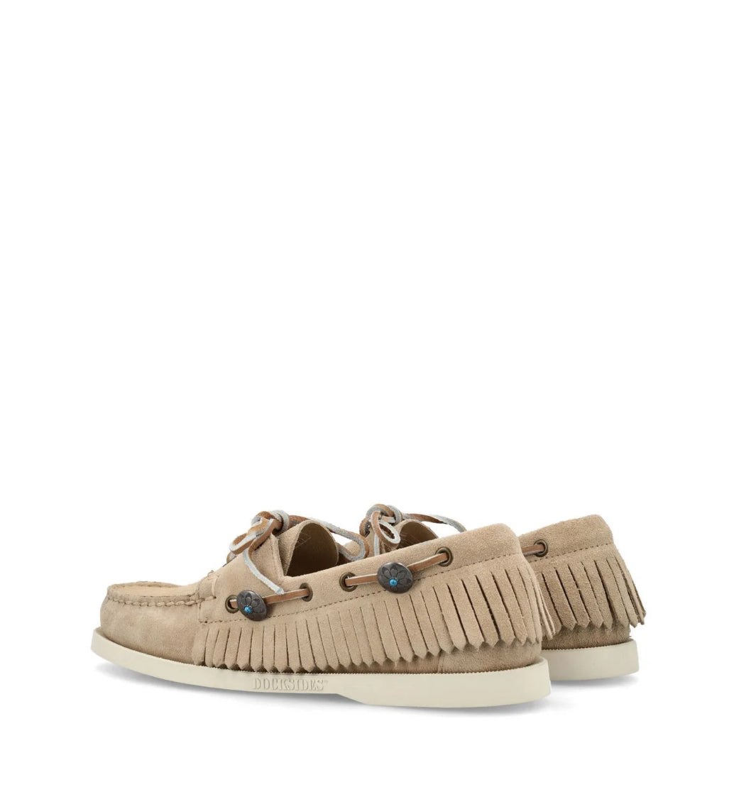 Sebago Portland Suede Fringe Boat Shoe - Camel