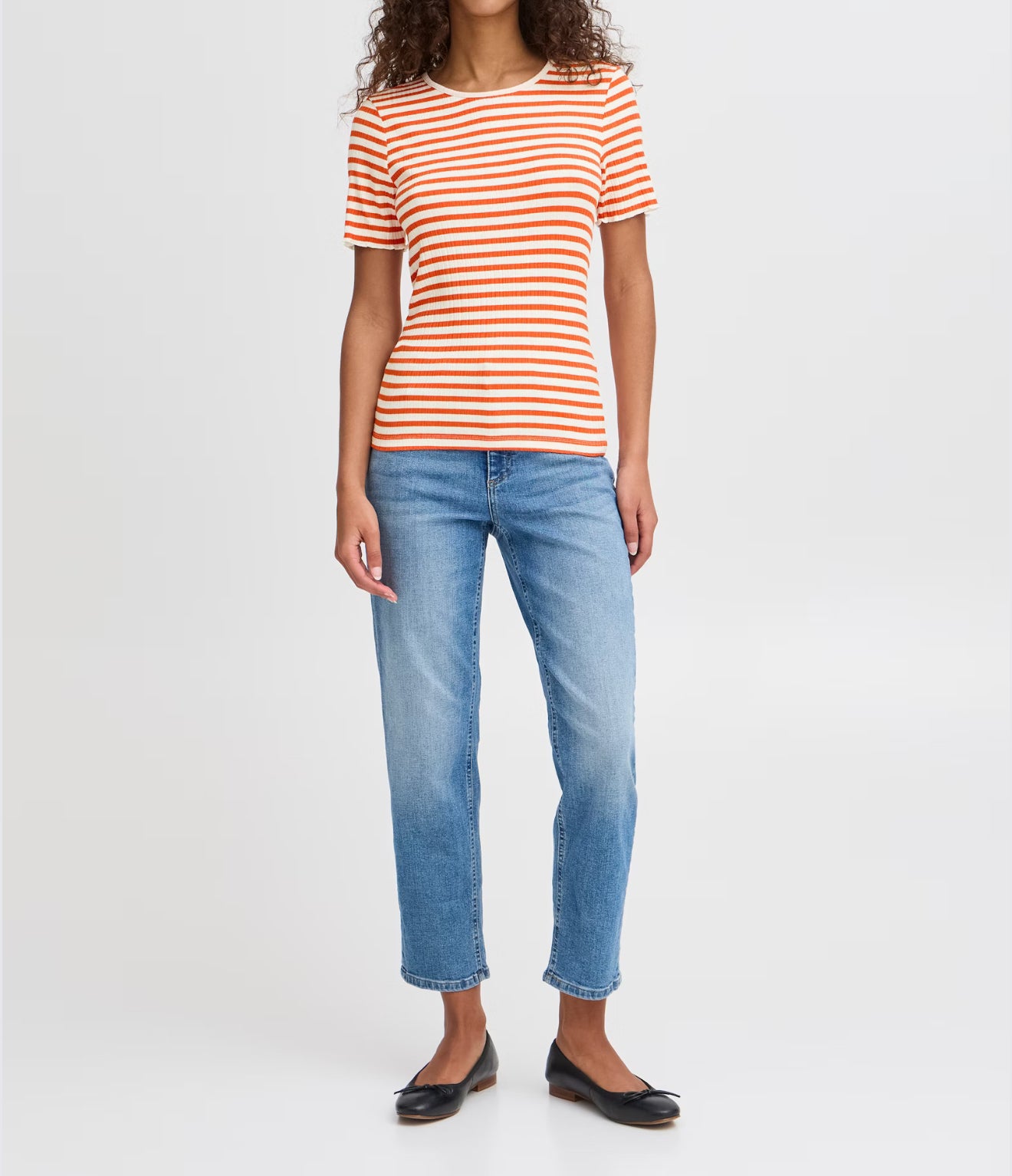 ICHI Cella Stripe T-Shirt - Fiesta