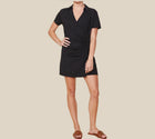 Monrow Knit Wrap Dress - Black