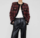 Anine Bing Cherry Plaid Lydia Jacket