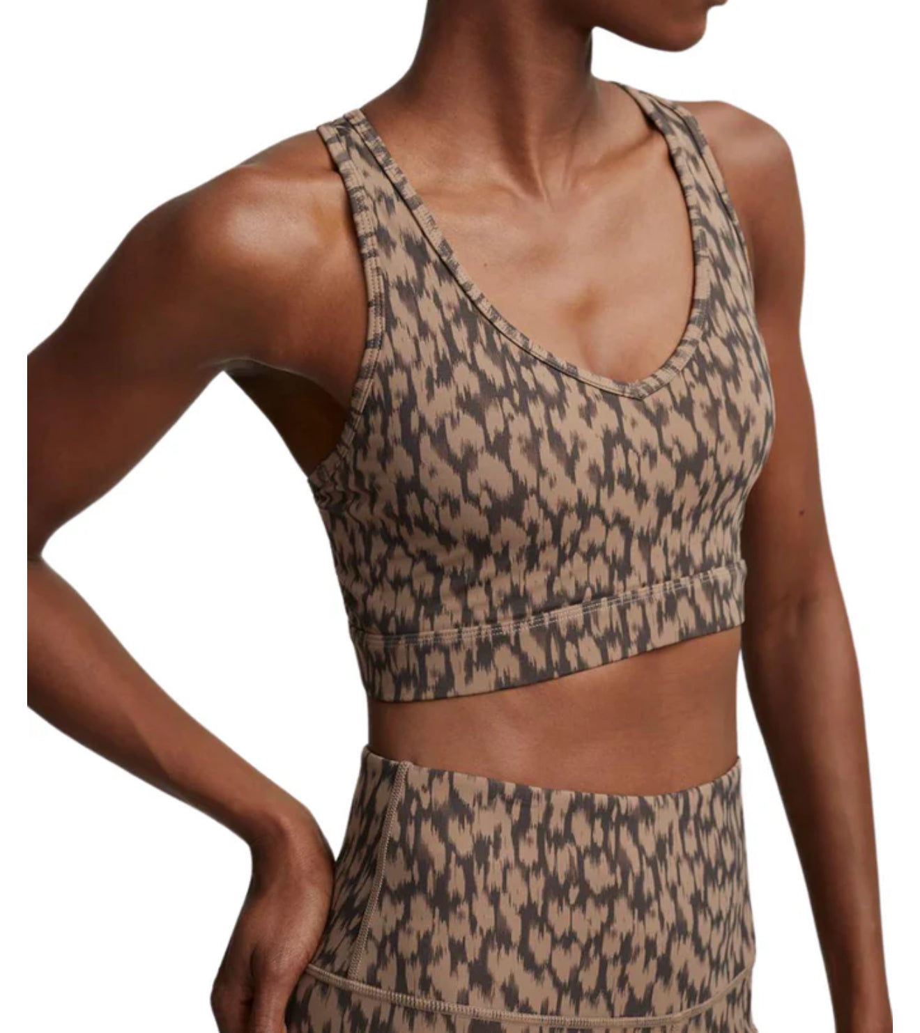 Varley Form Park Bra - Taupe Cluster Leopard