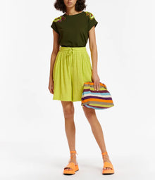 Essentiel Antwerp Seersucker Shorts -  Lime Green