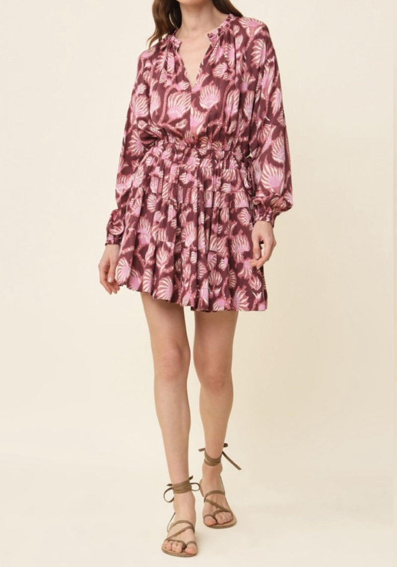 Omika Irma Mini Dress - Elyse Aubergine