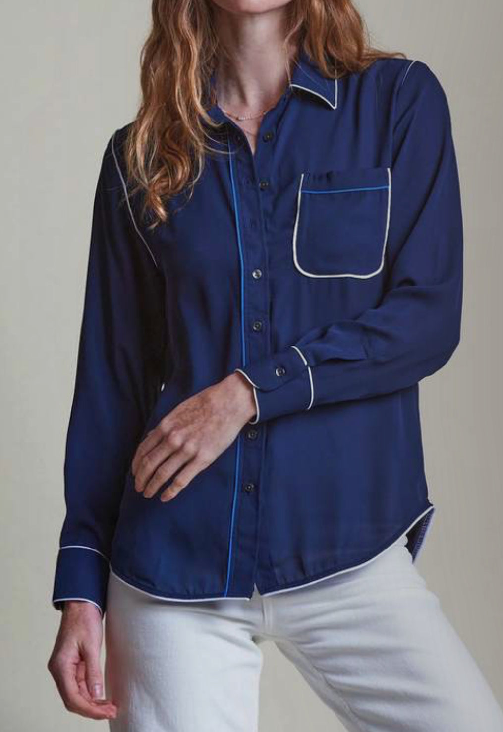 The Shirt by Rochelle Behrens Signature Shirt - Blue/White